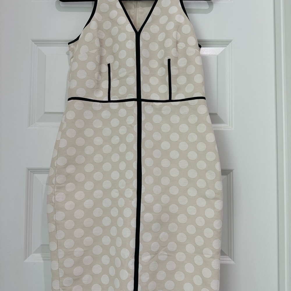White Polka Dot Halter Dress - Picture 2 of 8